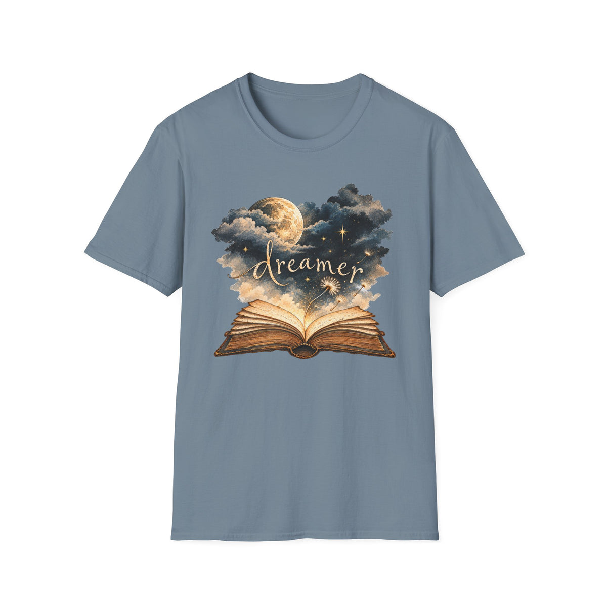 Dreamer Vintage Book Shirt – Whimsical Celestial Graphic Tee