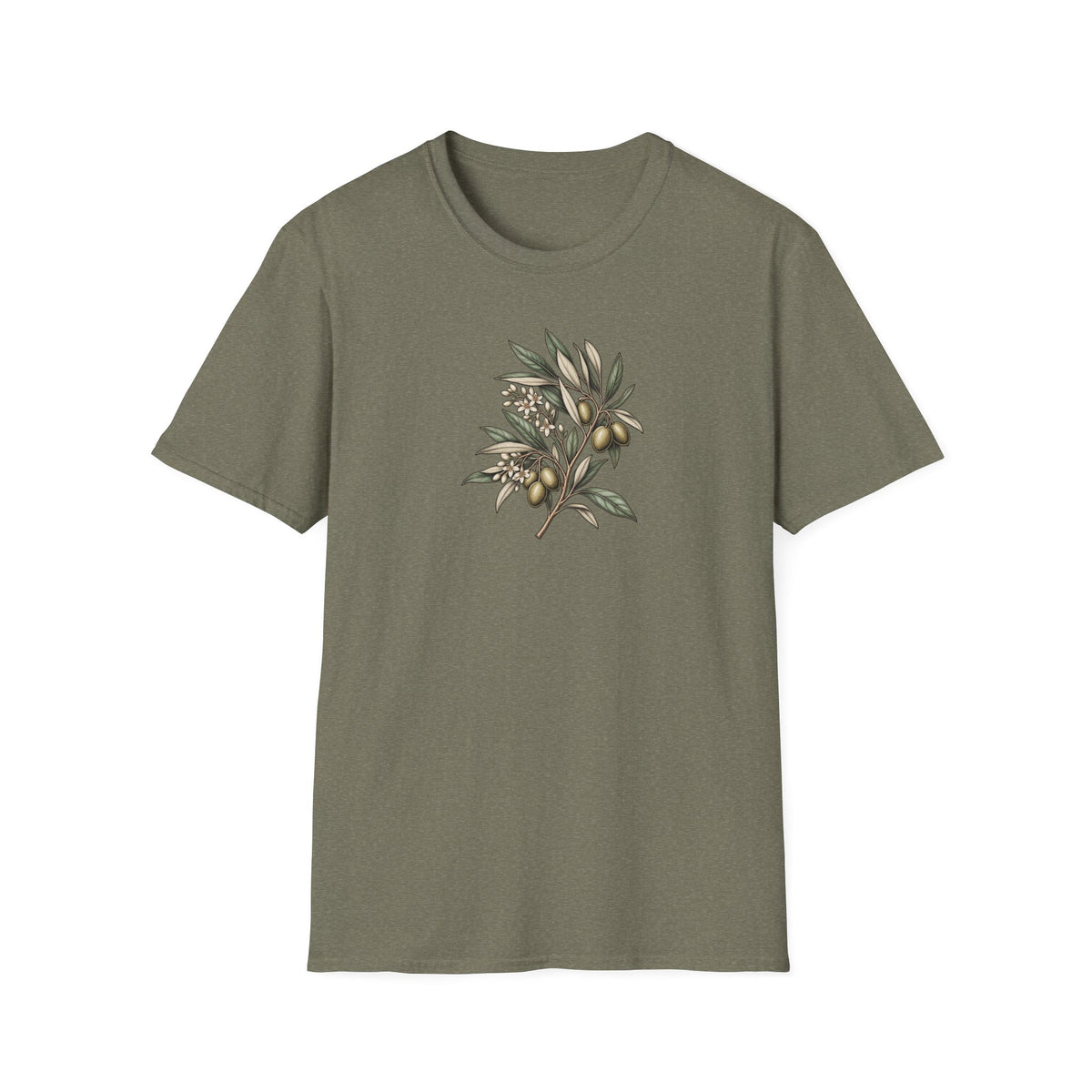 Vintage Olive Branch – Minimalist Botanical Shirt