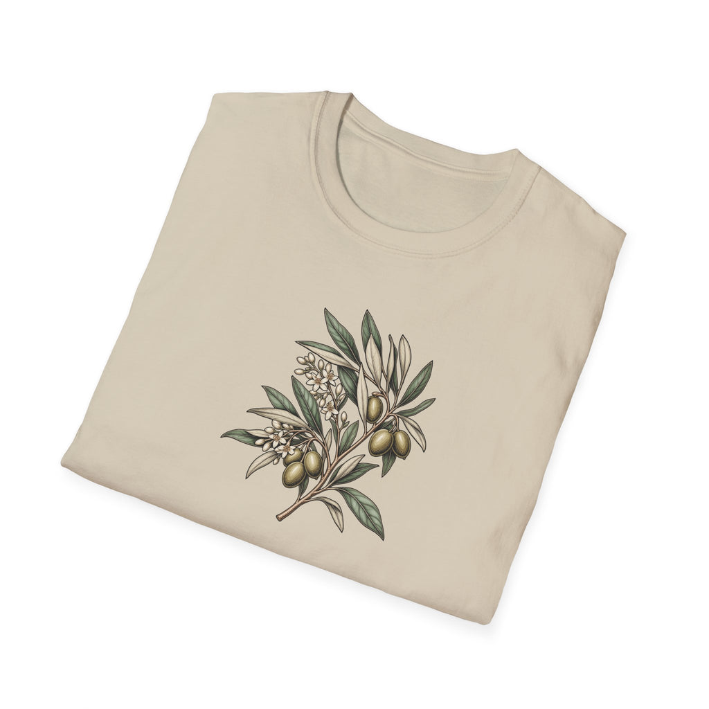 Vintage Olive Branch – Minimalist Botanical Shirt