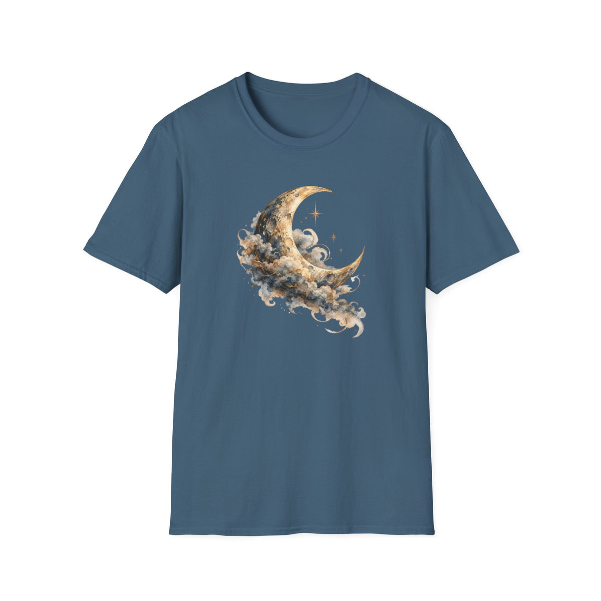 Vintage Watercolor Moon Shirt – Celestial Crescent Moon Graphic Tee