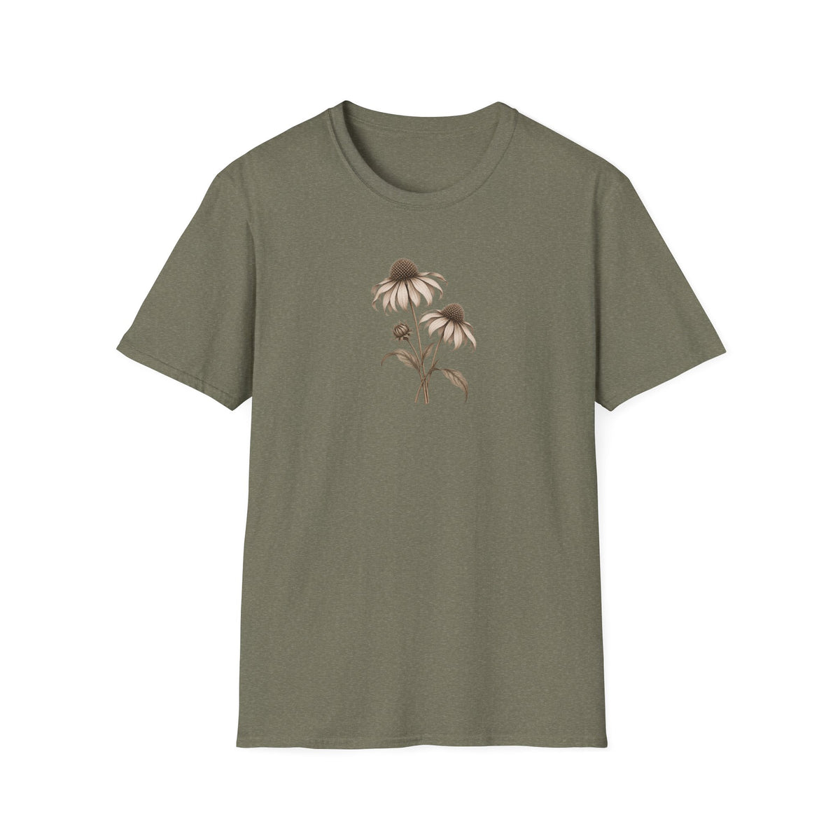 Quiet Coneflower: Minimalist Vintage Coneflower Shirt