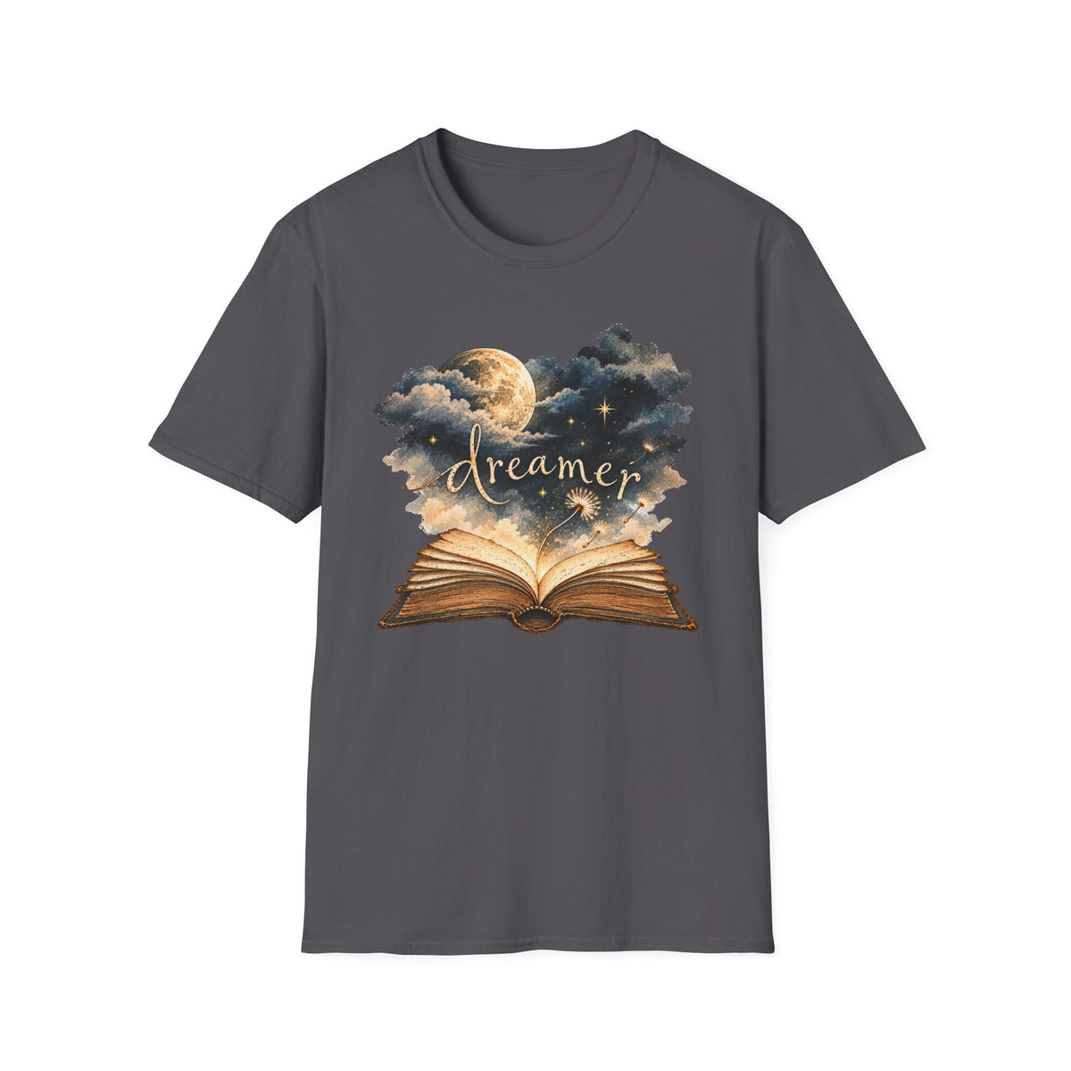 Dreamer Vintage Book Shirt – Whimsical Celestial Graphic Tee
