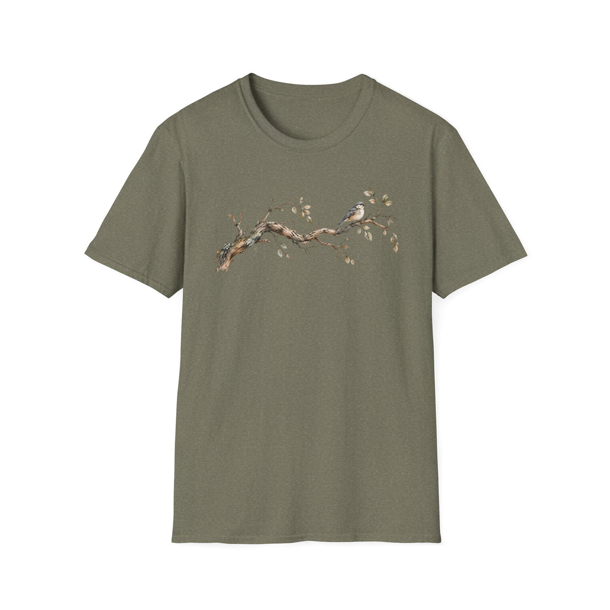 Vintage Watercolor Bird Shirt – Rustic Woodland Graphic Tee