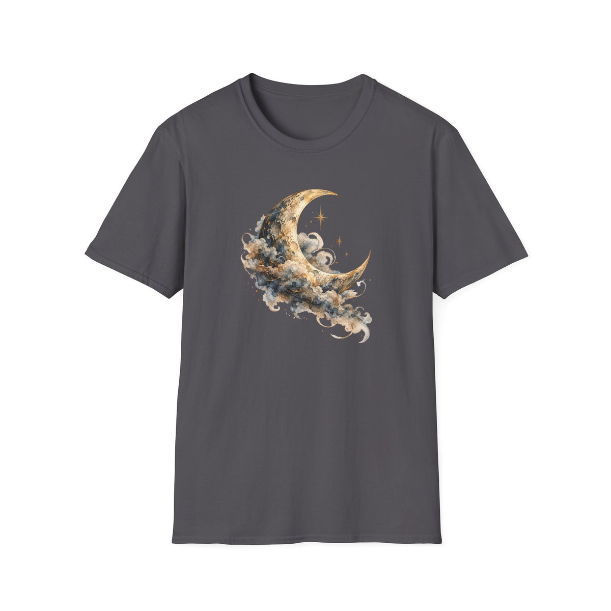 Vintage Watercolor Moon Shirt – Celestial Crescent Moon Graphic Tee