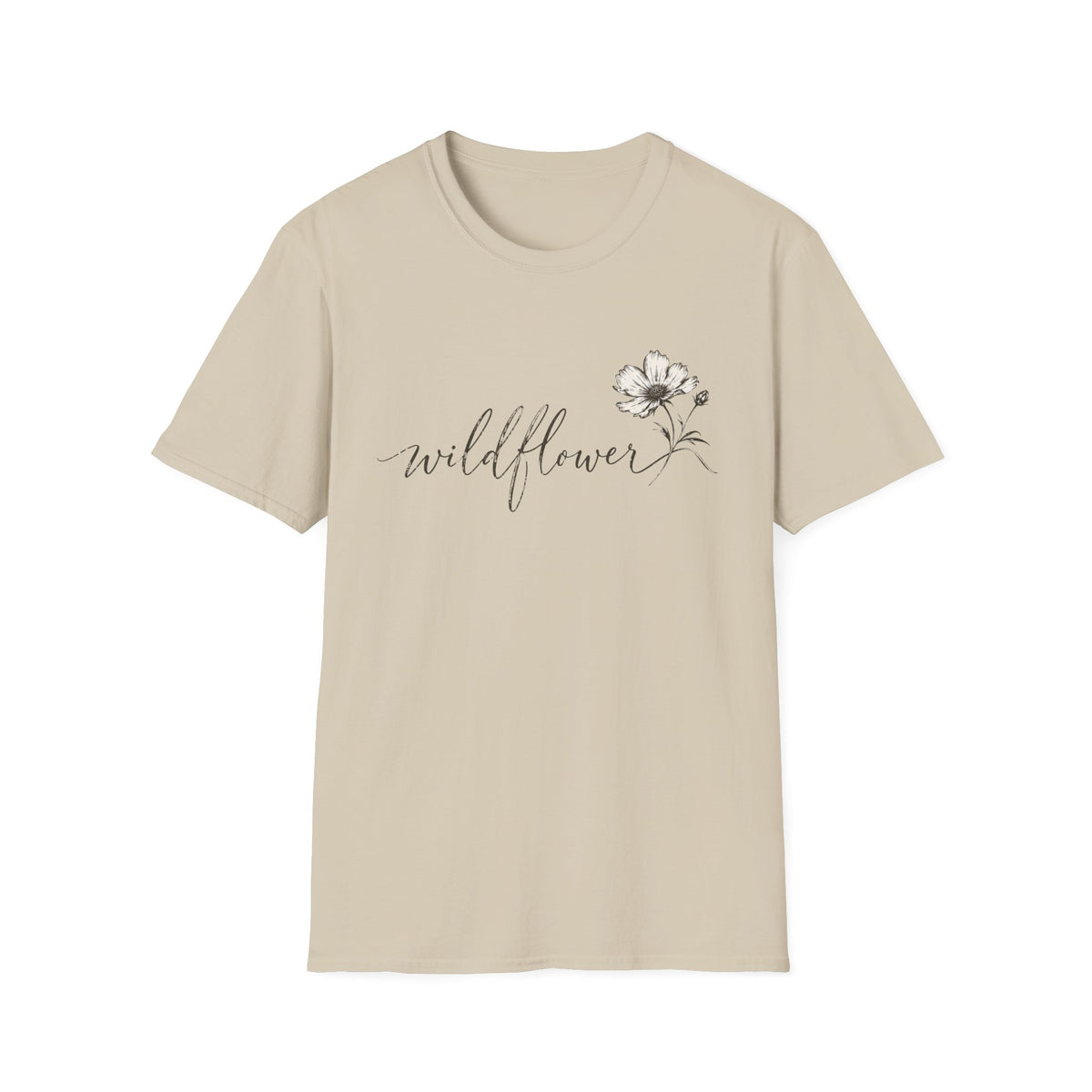 Wildflower Minimalist Shirt – Vintage Botanical Graphic Tee