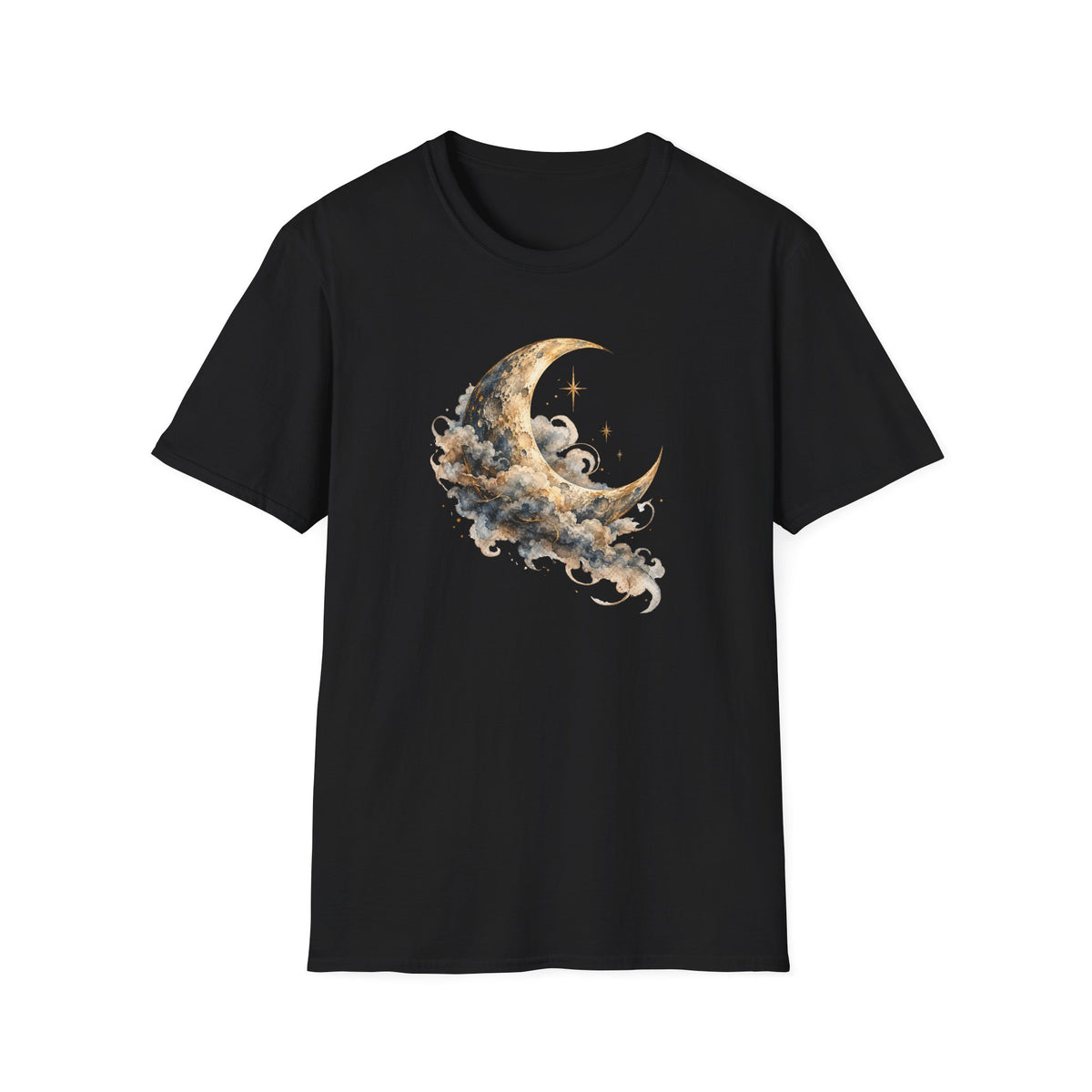 Vintage Watercolor Moon Shirt – Celestial Crescent Moon Graphic Tee
