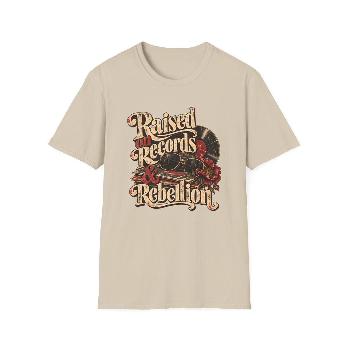 Raised on Records & Rebellion – Vintage Rock and Roll Shirt