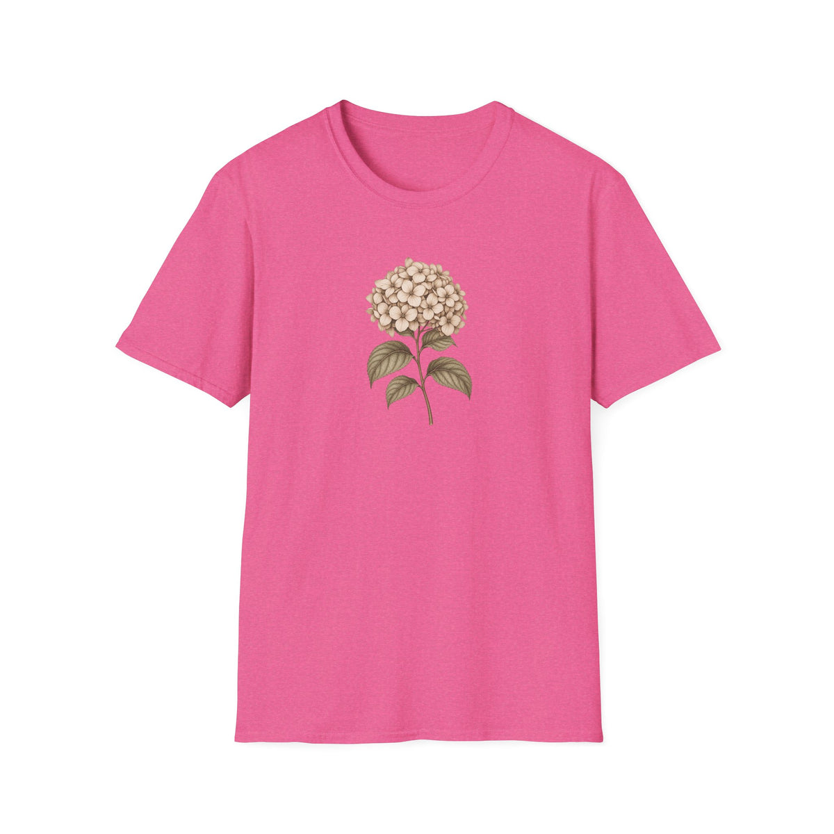 Vintage Hydrangea Stem – Minimalist Botanical Shirt