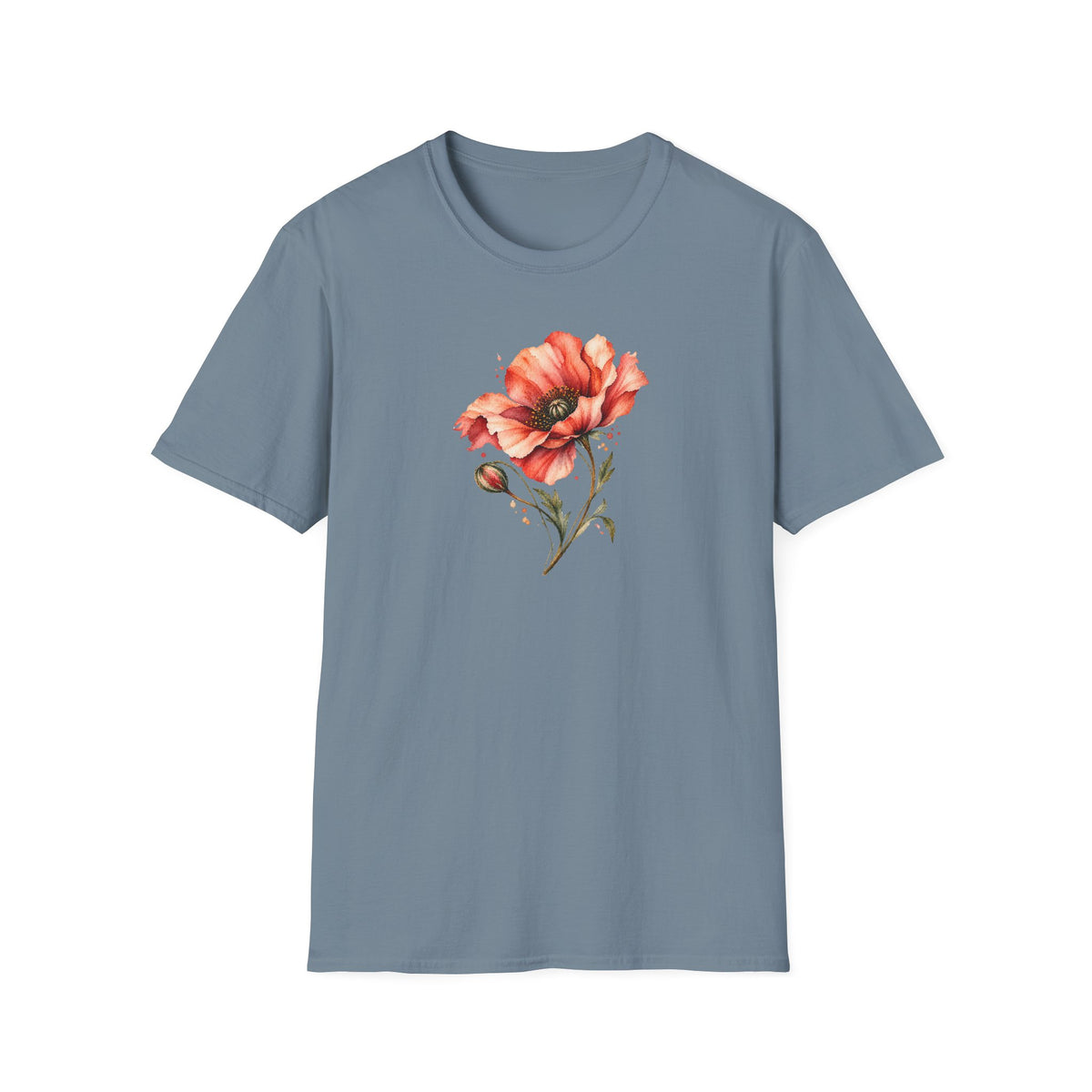 Vintage Watercolor Poppy Shirt – Romantic Floral Graphic Tee
