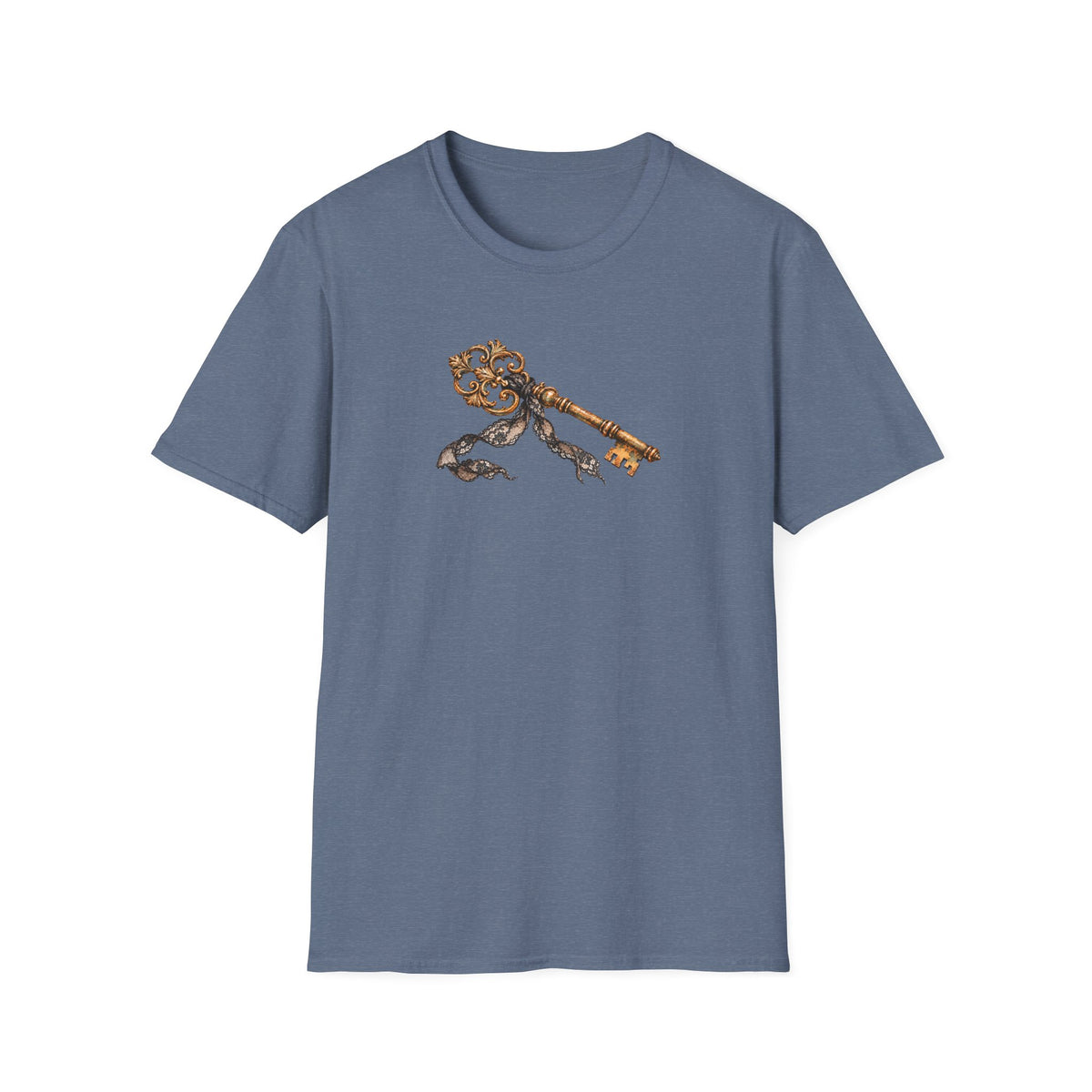 Vintage Skeleton Key Shirt – Antique Key and Black Lace Graphic Tee