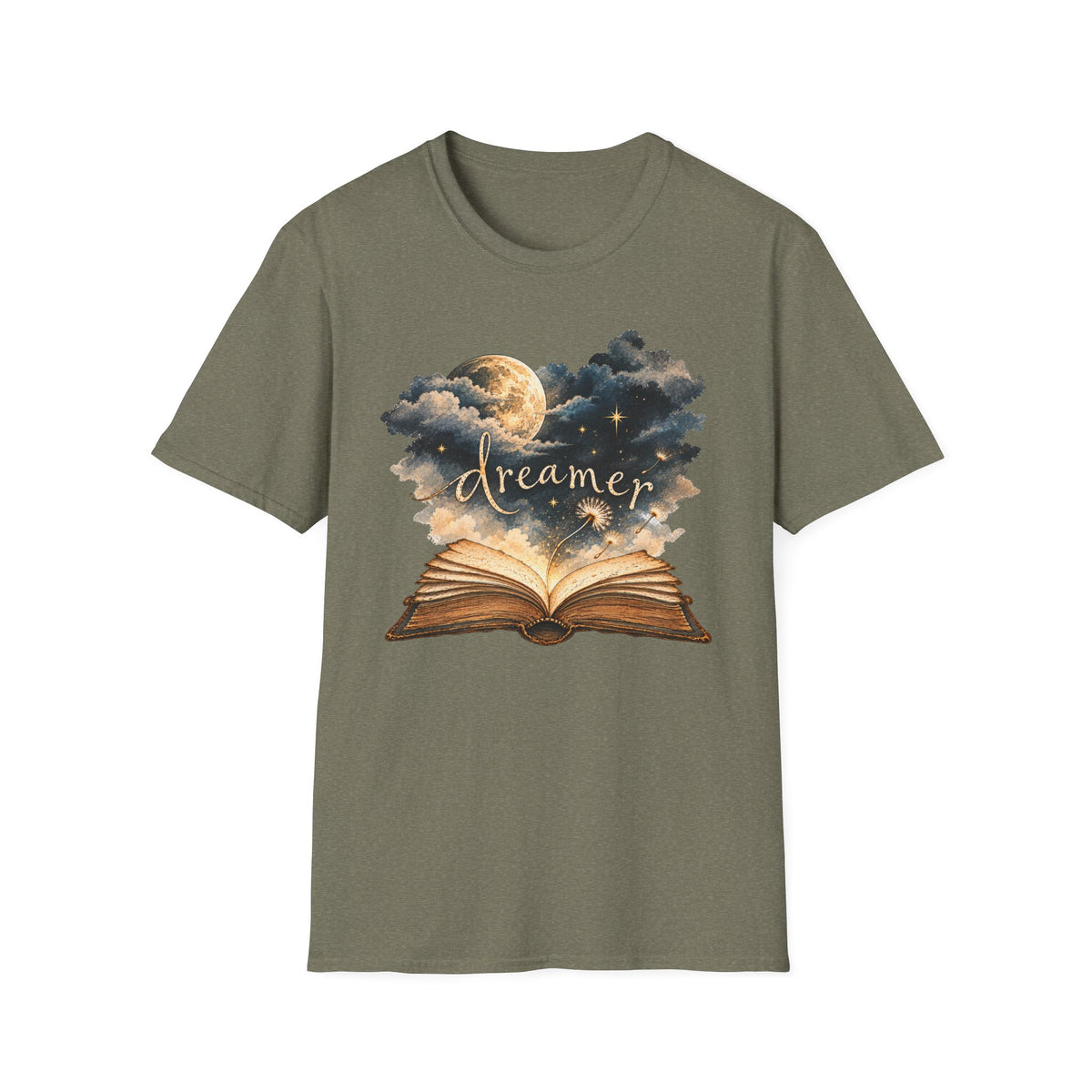 Dreamer Vintage Book Shirt – Whimsical Celestial Graphic Tee