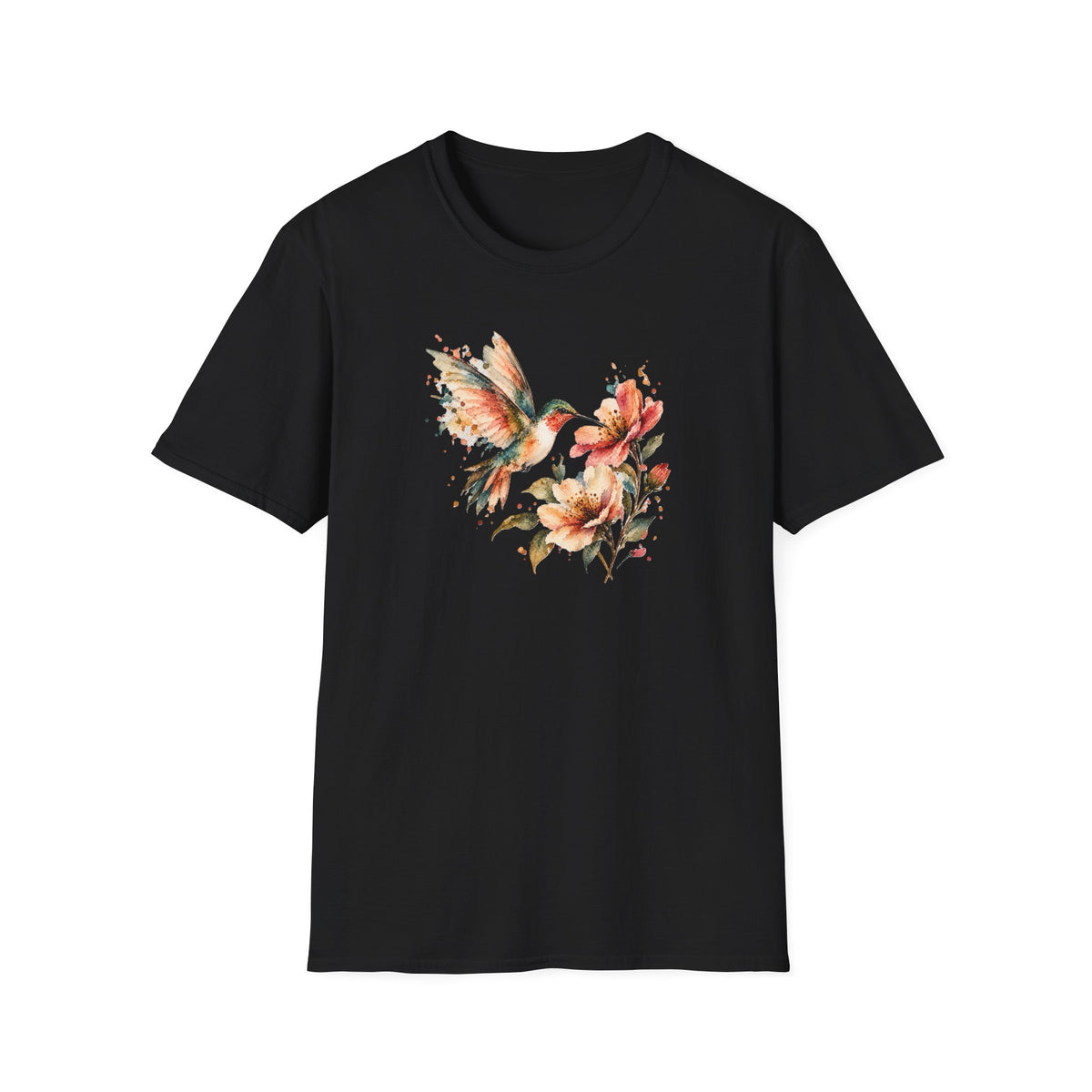 Vintage Watercolor Hummingbird Shirt – Floral Hummingbird Graphic Tee