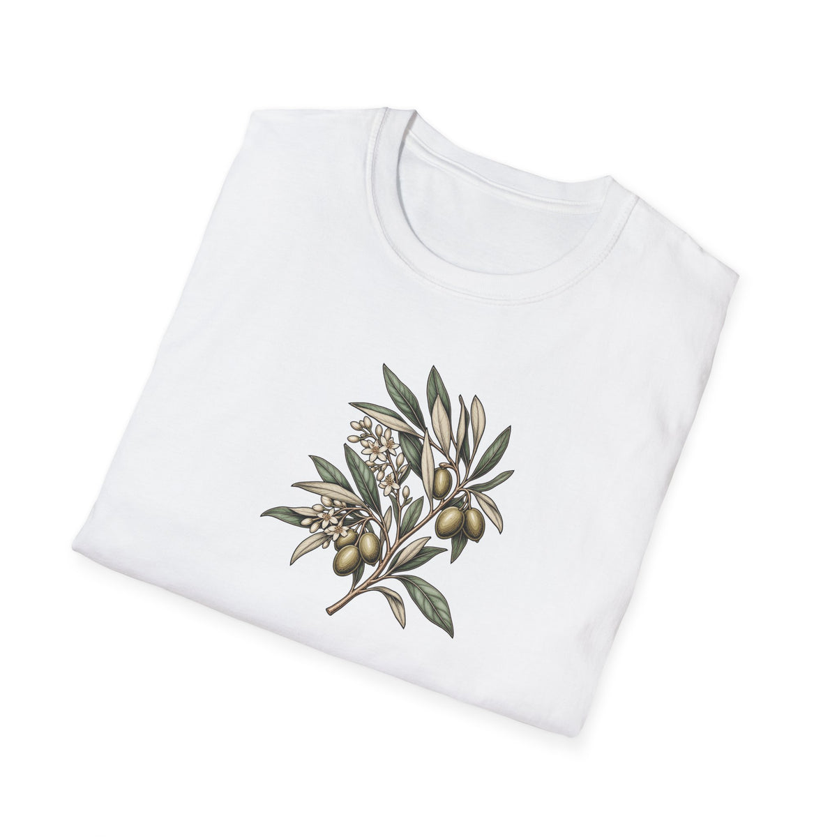 Vintage Olive Branch – Minimalist Botanical Shirt