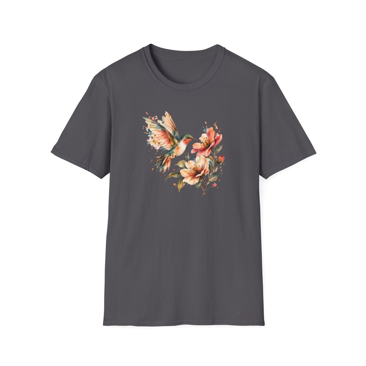 Vintage Watercolor Hummingbird Shirt – Floral Hummingbird Graphic Tee