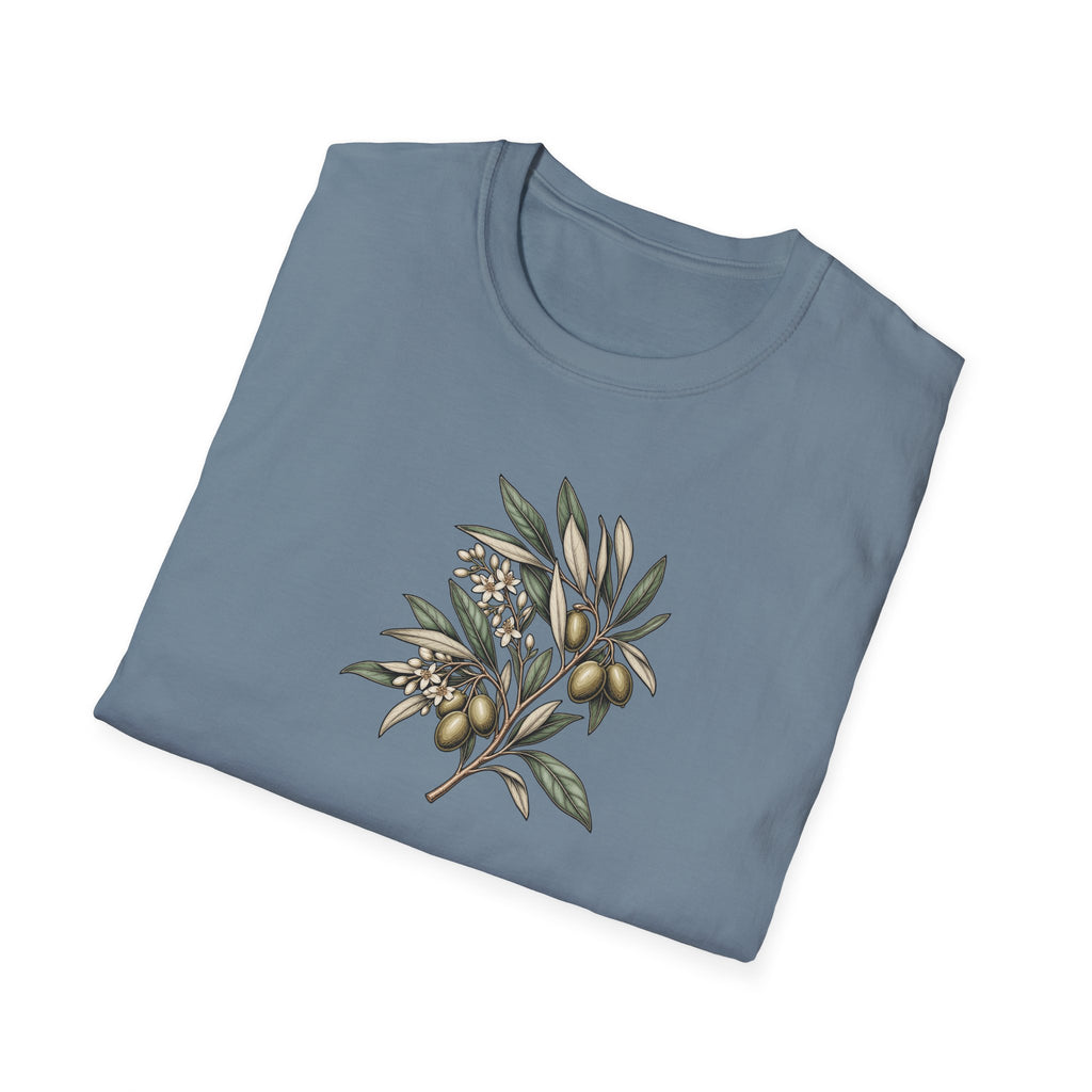 Vintage Olive Branch – Minimalist Botanical Shirt