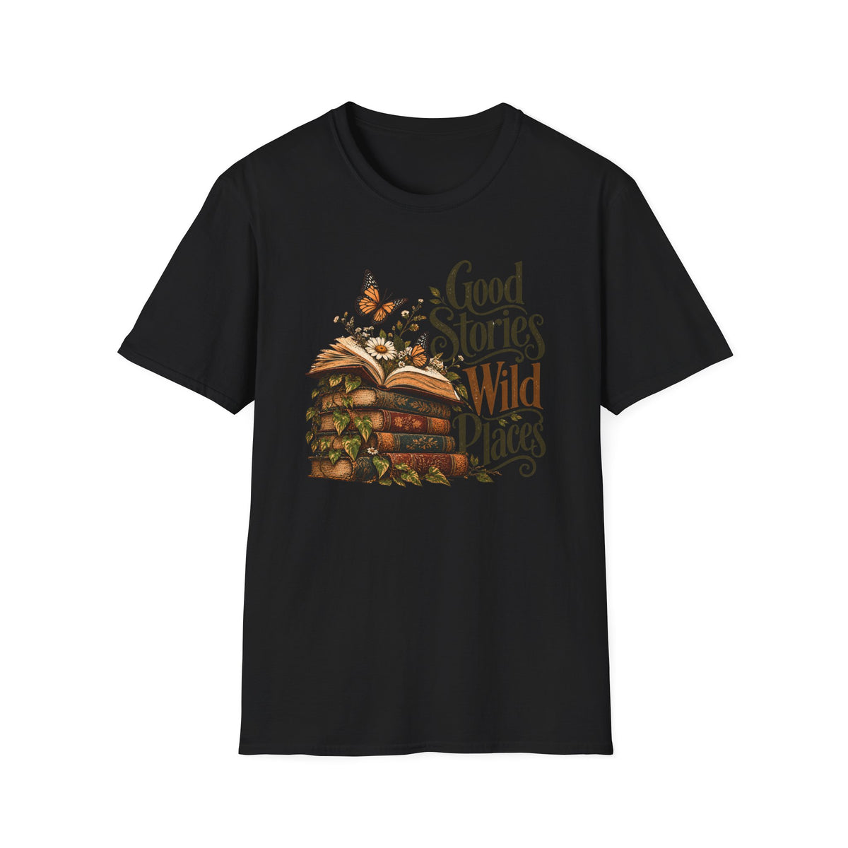 Good Stories Wild Places – Vintage Book Lover Shirt