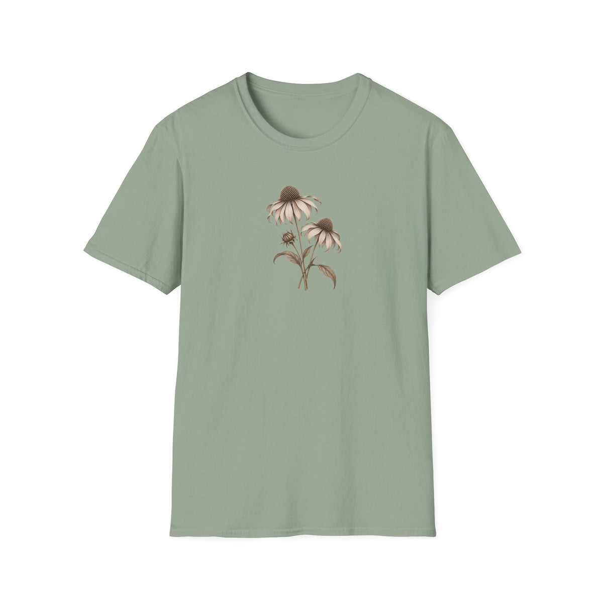 Quiet Coneflower: Minimalist Vintage Coneflower Shirt