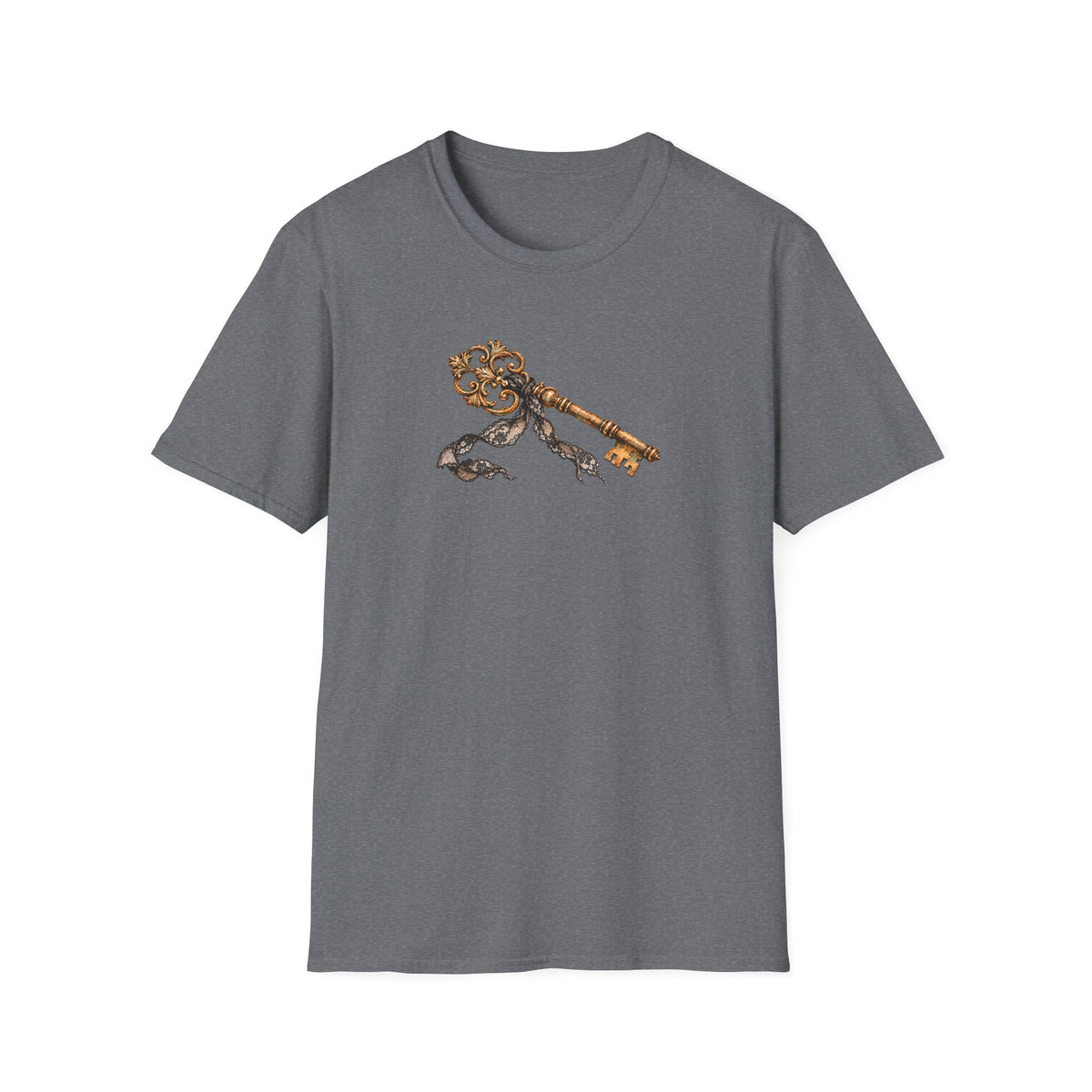 Vintage Skeleton Key Shirt – Antique Key and Black Lace Graphic Tee