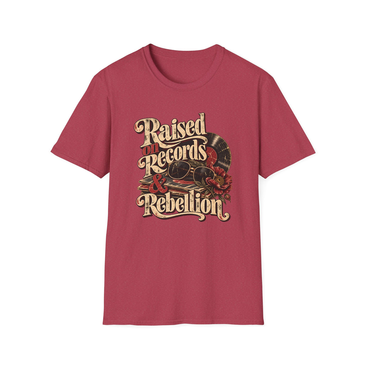 Raised on Records & Rebellion – Vintage Rock and Roll Shirt