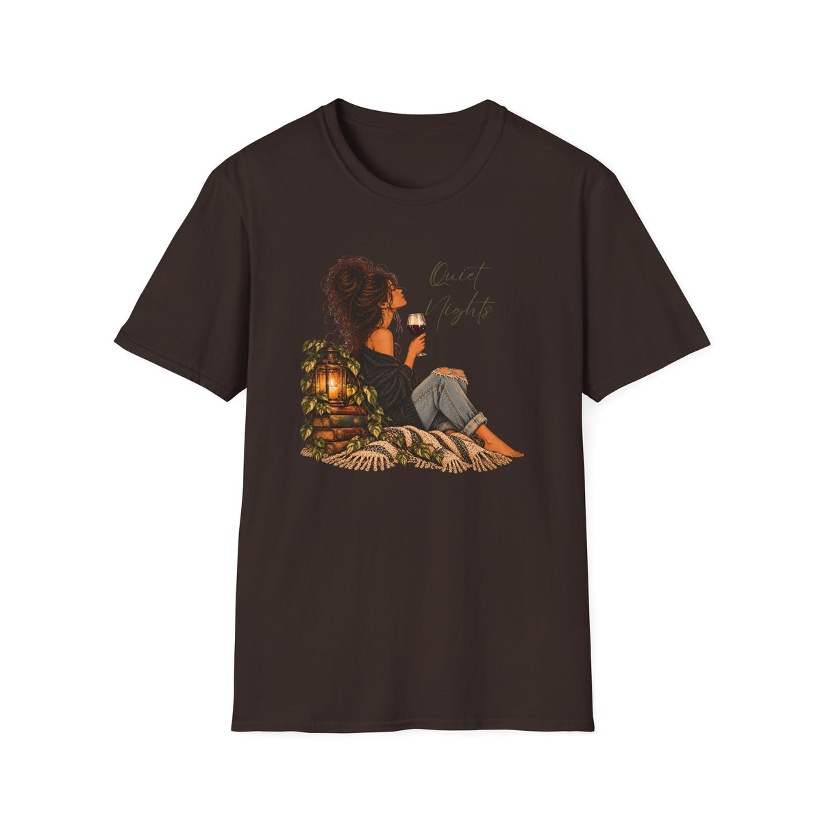 Quiet Nights – Vintage Boho Wine Shirt
