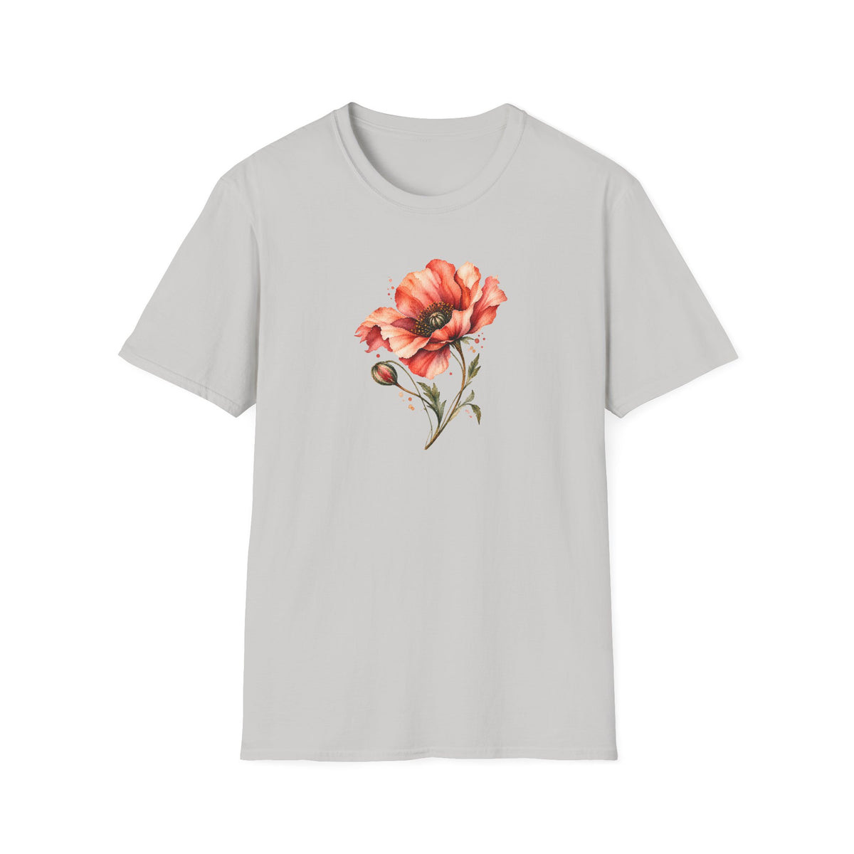 Vintage Watercolor Poppy Shirt – Romantic Floral Graphic Tee