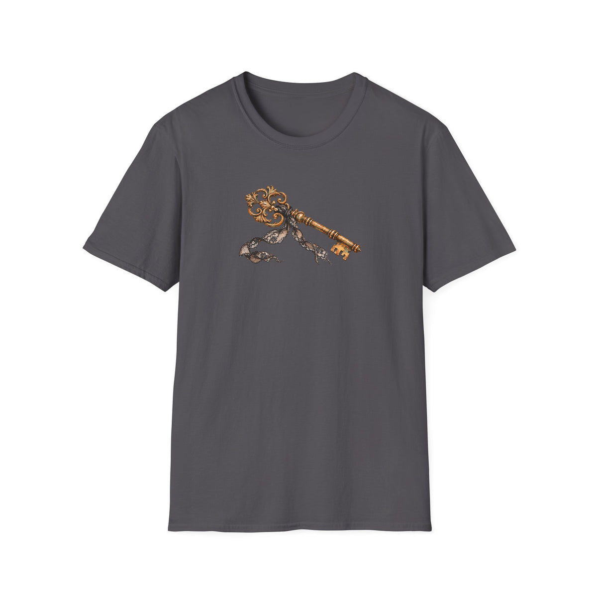 Vintage Skeleton Key Shirt – Antique Key and Black Lace Graphic Tee