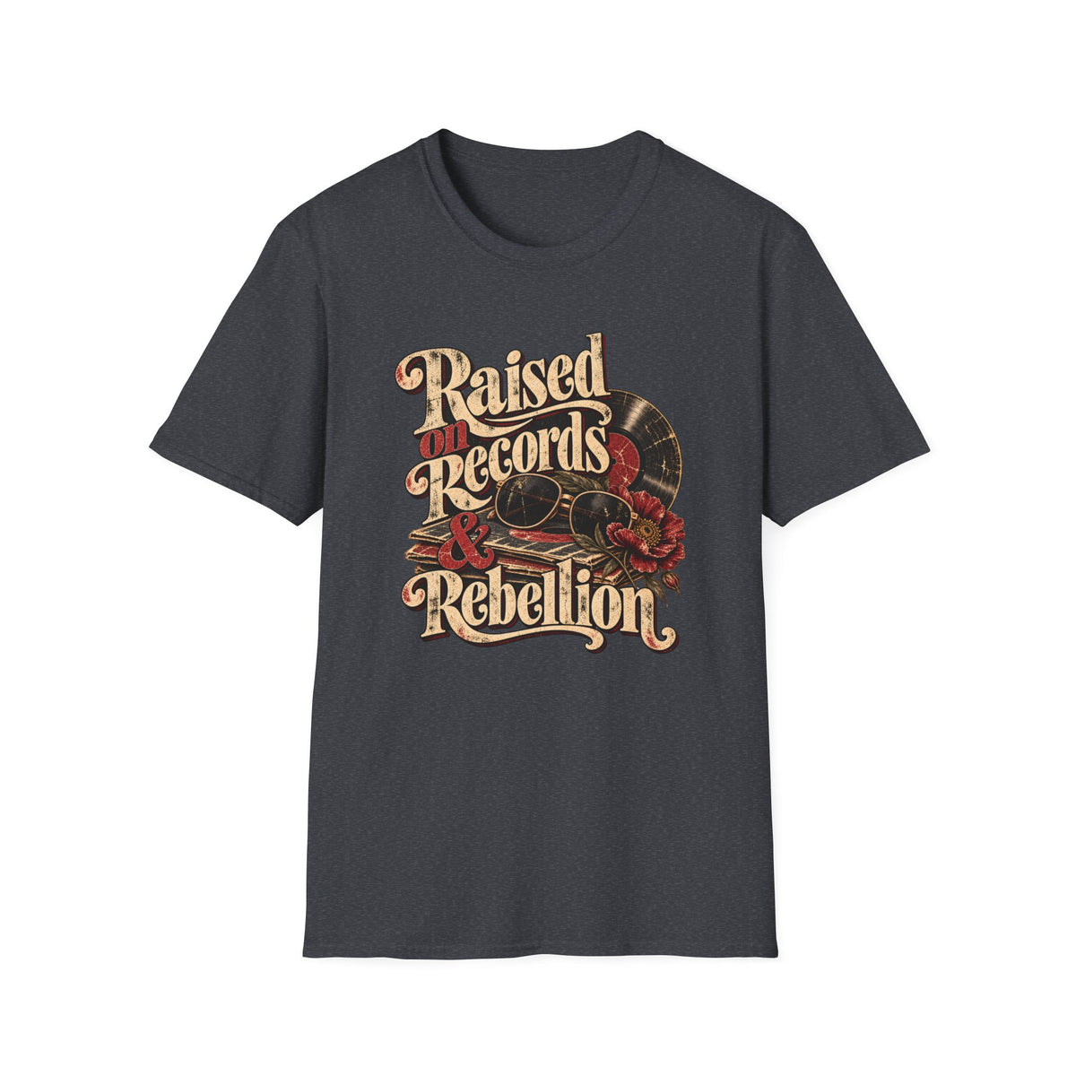 Raised on Records & Rebellion – Vintage Rock and Roll Shirt