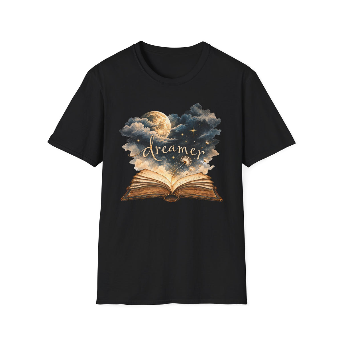 Dreamer Vintage Book Shirt – Whimsical Celestial Graphic Tee