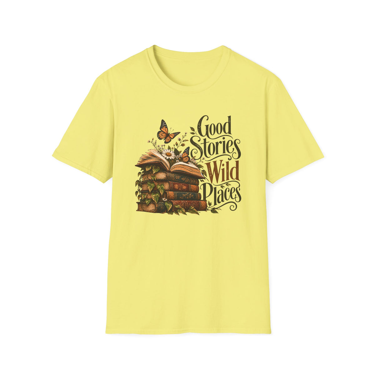 Good Stories Wild Places – Vintage Book Lover Shirt