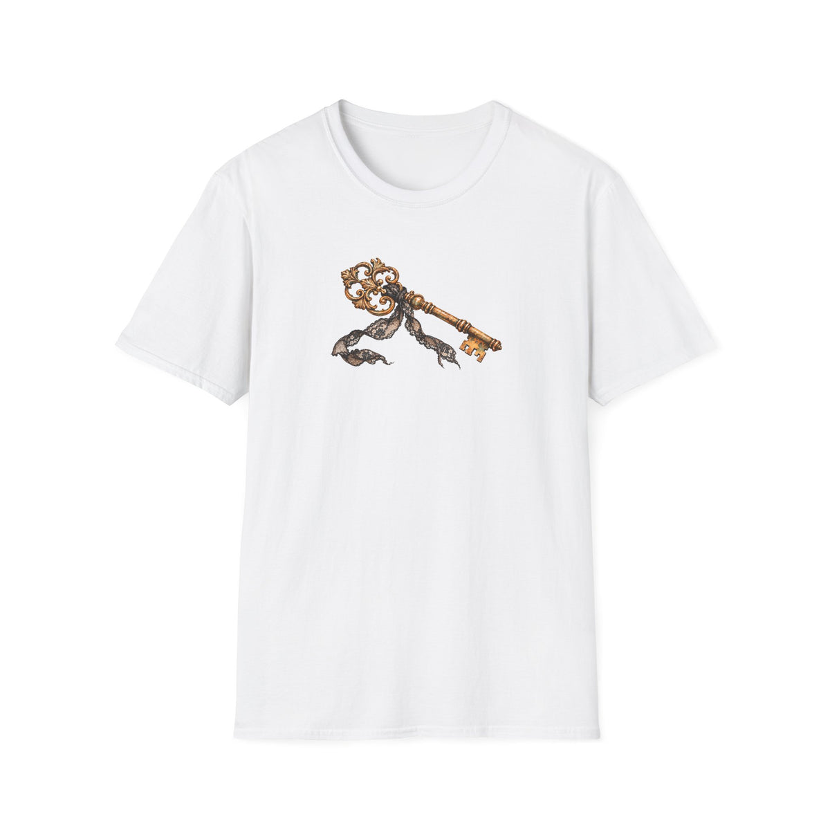 Vintage Skeleton Key Shirt – Antique Key and Black Lace Graphic Tee