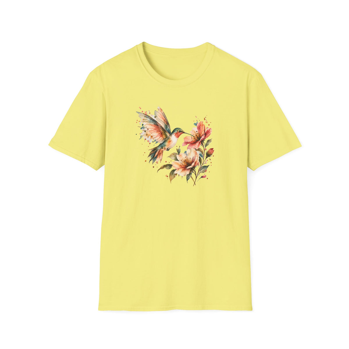 Vintage Watercolor Hummingbird Shirt – Floral Hummingbird Graphic Tee