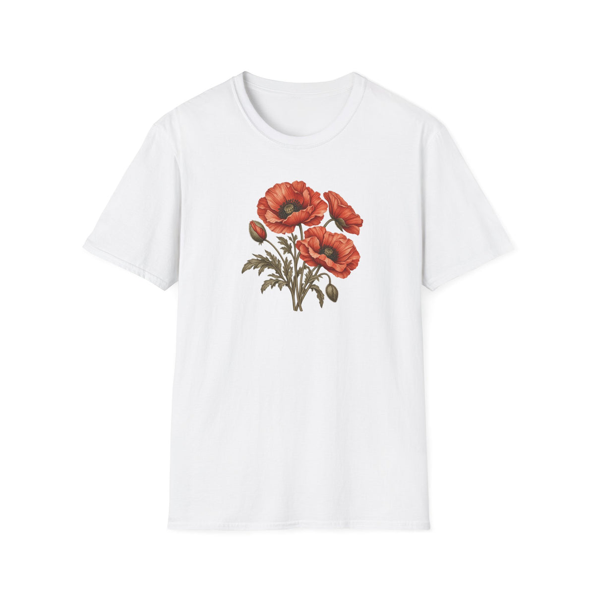 Vintage Poppy Bunch – Antique Poppy Flower Shirt