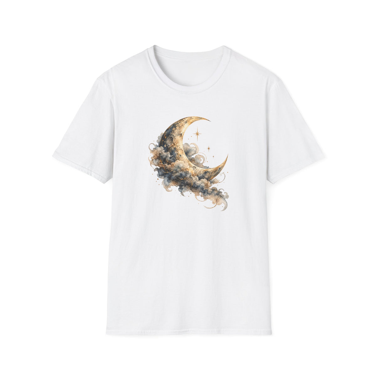 Vintage Watercolor Moon Shirt – Celestial Crescent Moon Graphic Tee