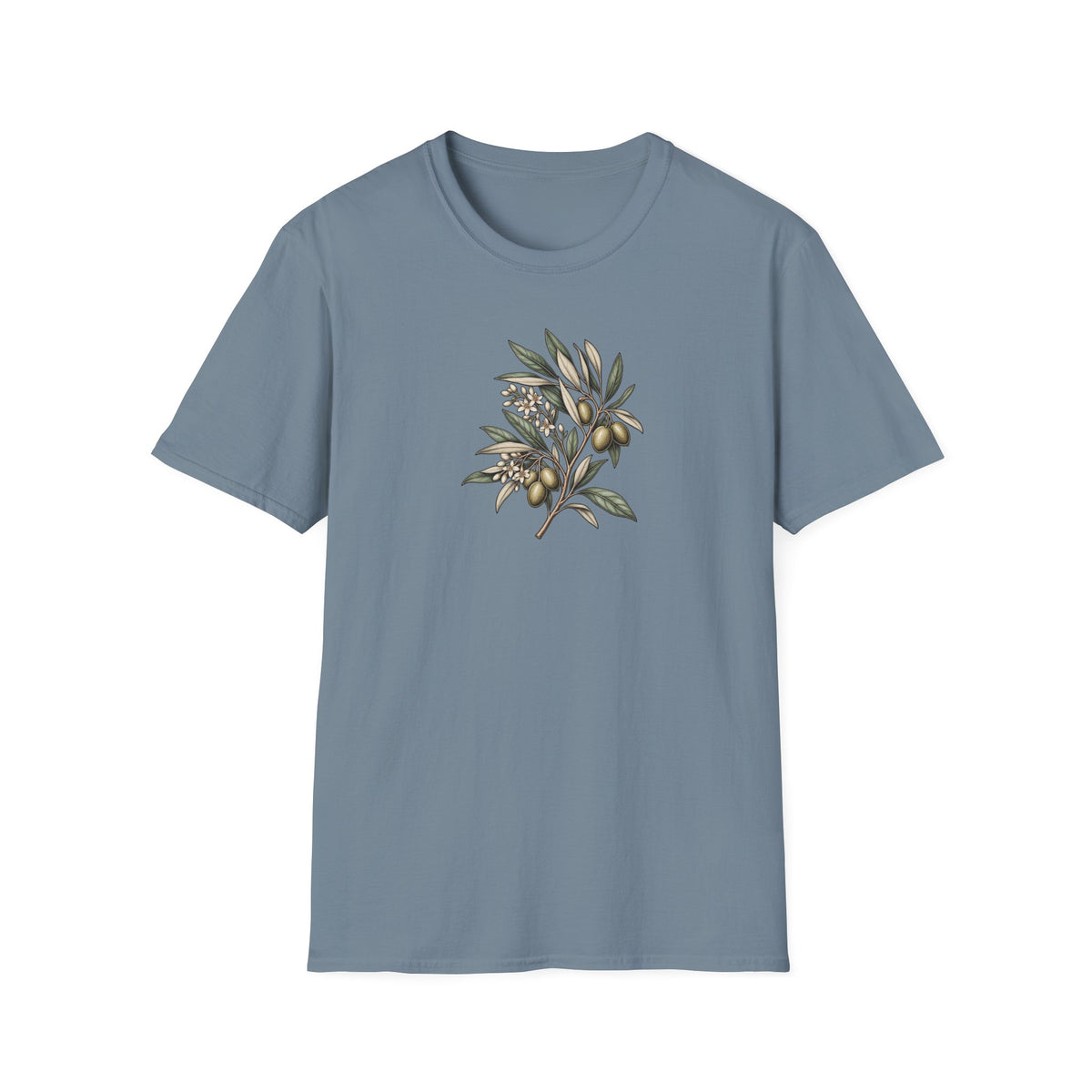 Vintage Olive Branch – Minimalist Botanical Shirt