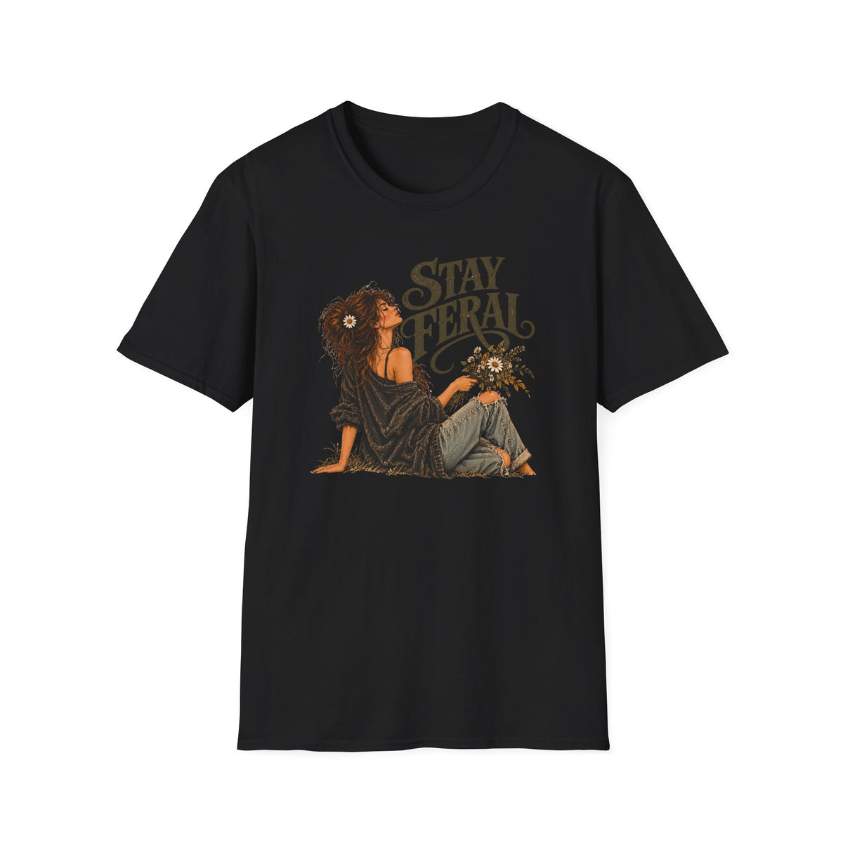 Stay Feral – Vintage Boho Graphic Shirt