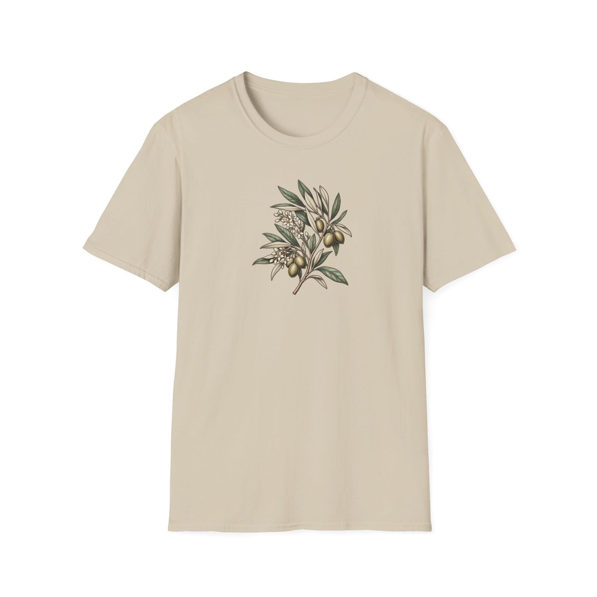 Vintage Olive Branch – Minimalist Botanical Shirt