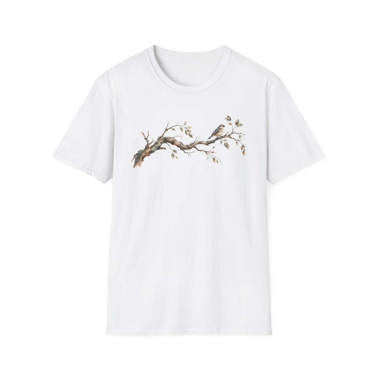 Vintage Watercolor Bird Shirt – Rustic Woodland Graphic Tee