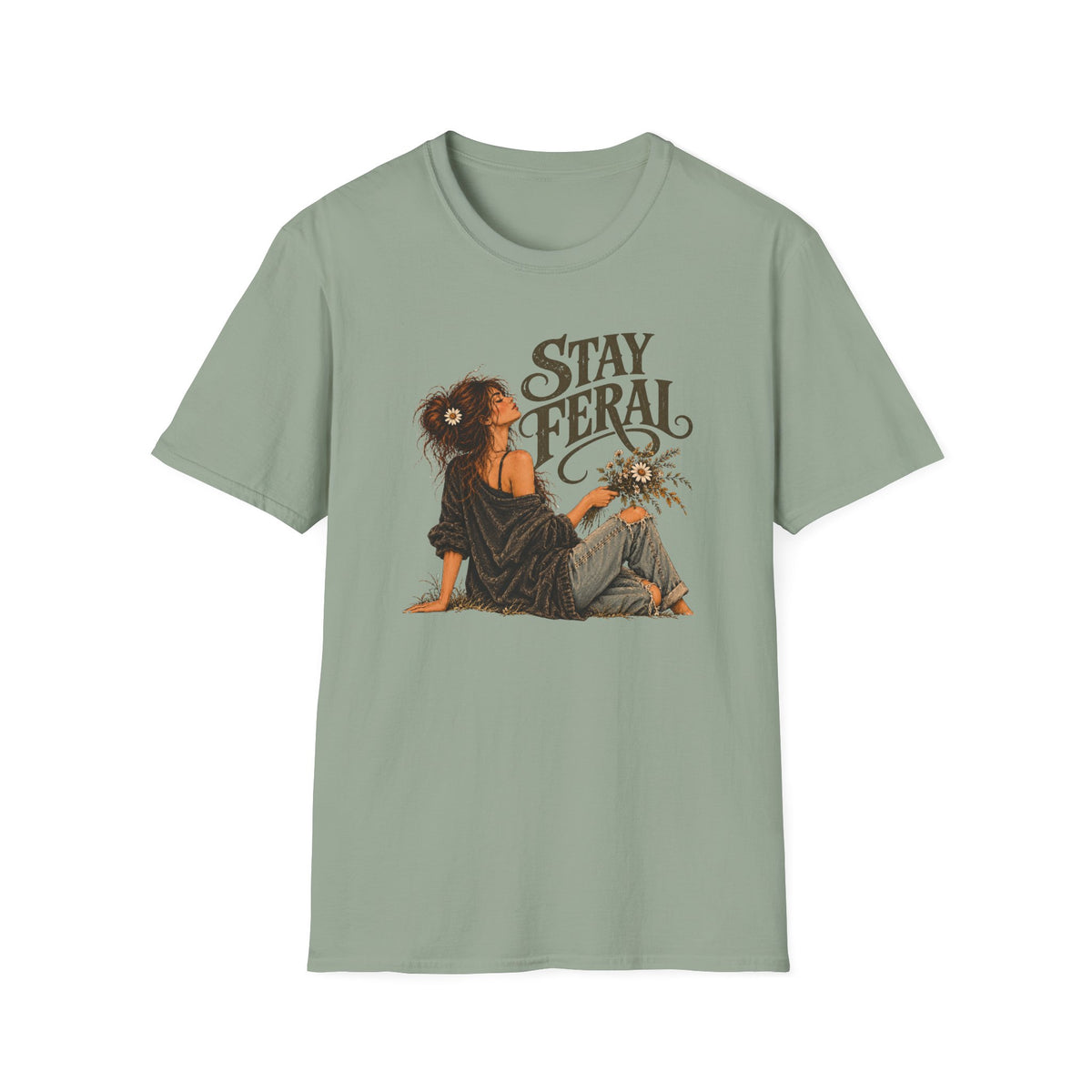 Stay Feral – Vintage Boho Graphic Shirt