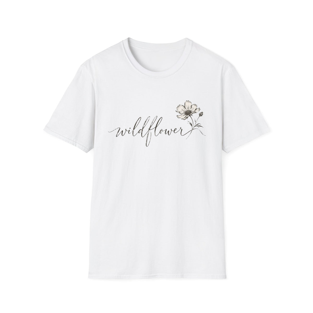 Wildflower Minimalist Shirt – Vintage Botanical Graphic Tee
