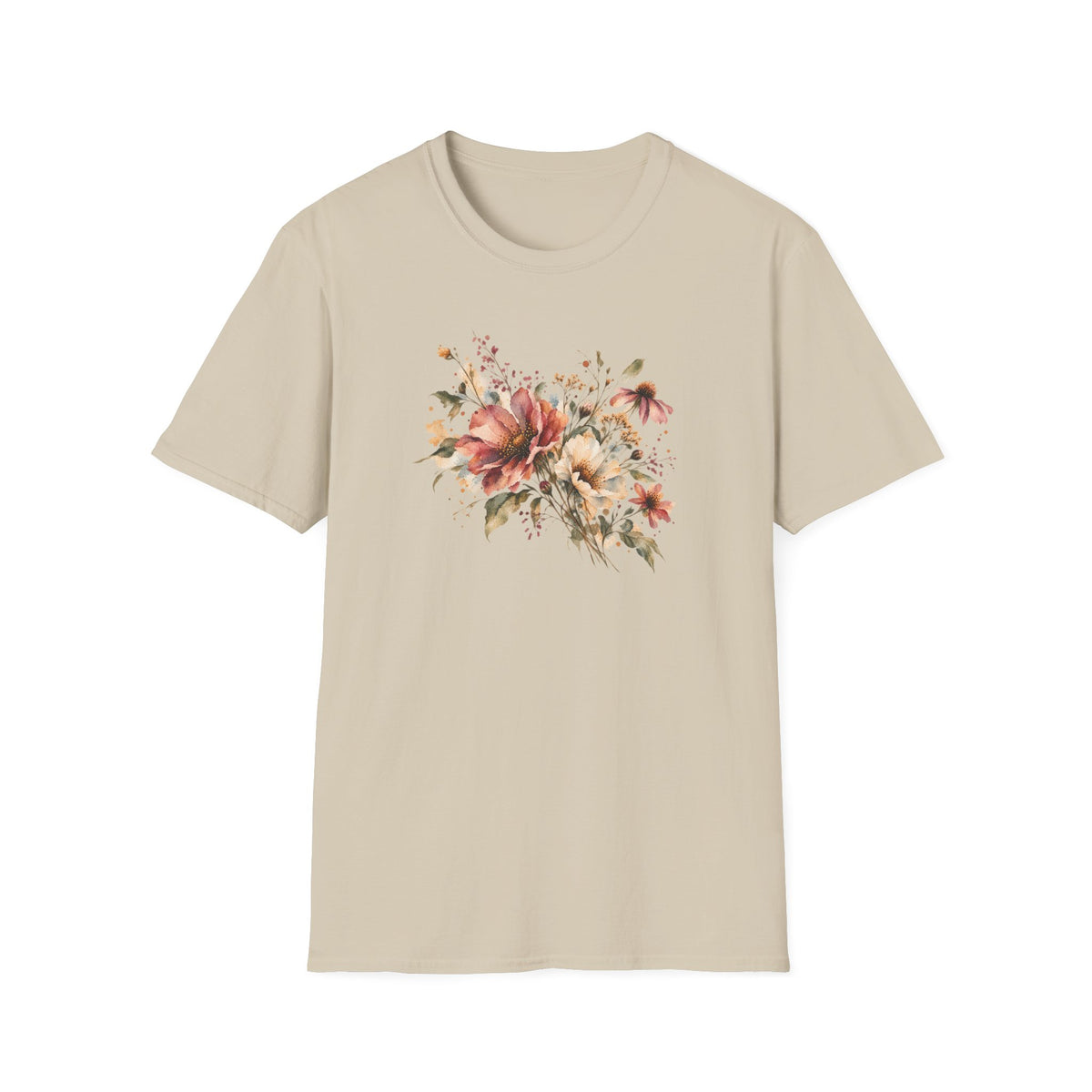 Wild at Heart Watercolor Wildflower Shirt – Vintage Boho Floral Graphic Tee