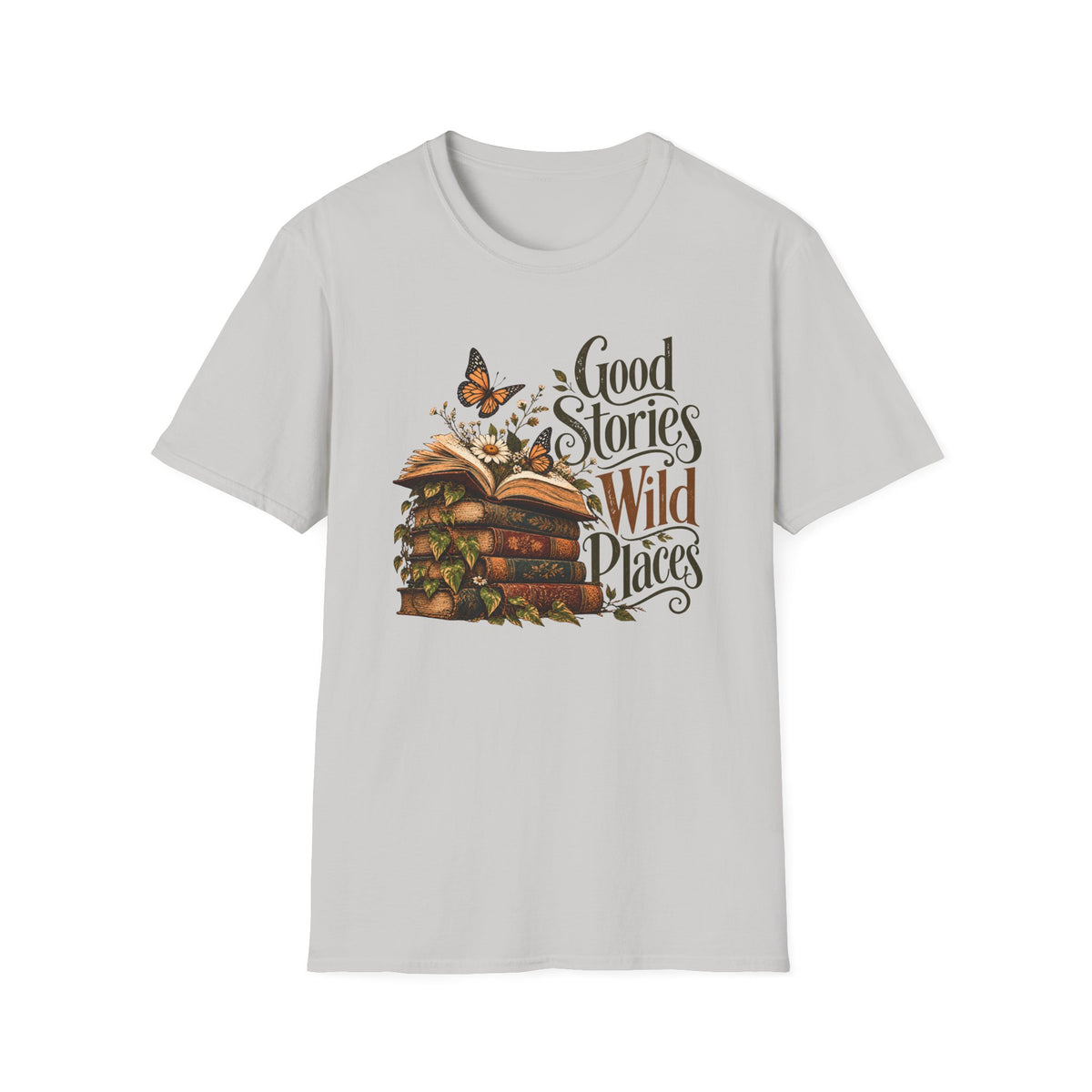 Good Stories Wild Places – Vintage Book Lover Shirt