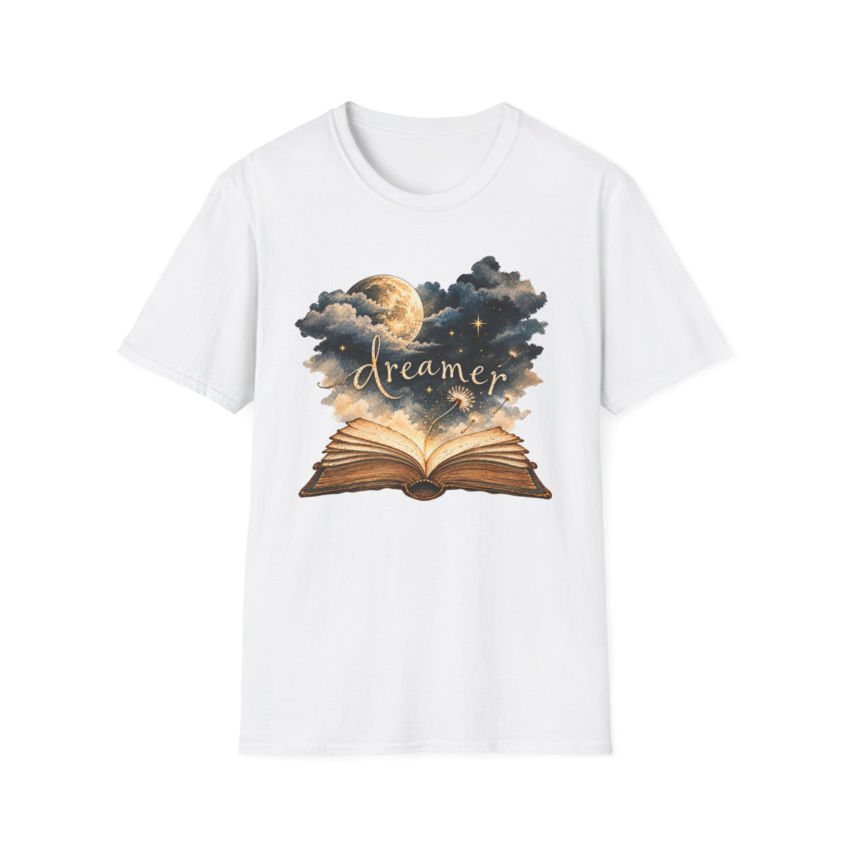 Dreamer Vintage Book Shirt – Whimsical Celestial Graphic Tee
