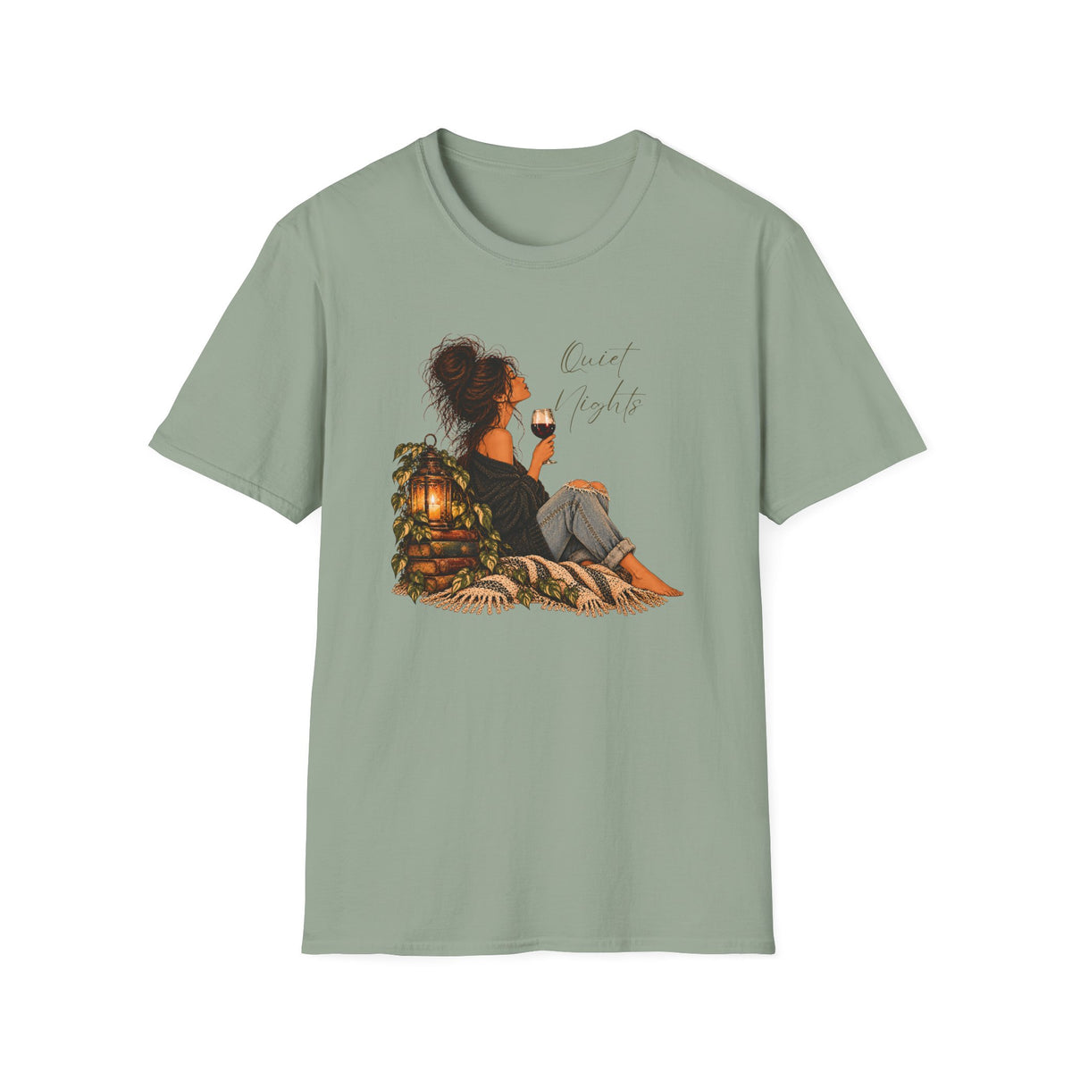 Quiet Nights – Vintage Boho Wine Shirt
