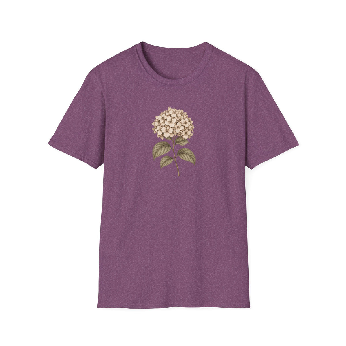 Vintage Hydrangea Stem – Minimalist Botanical Shirt