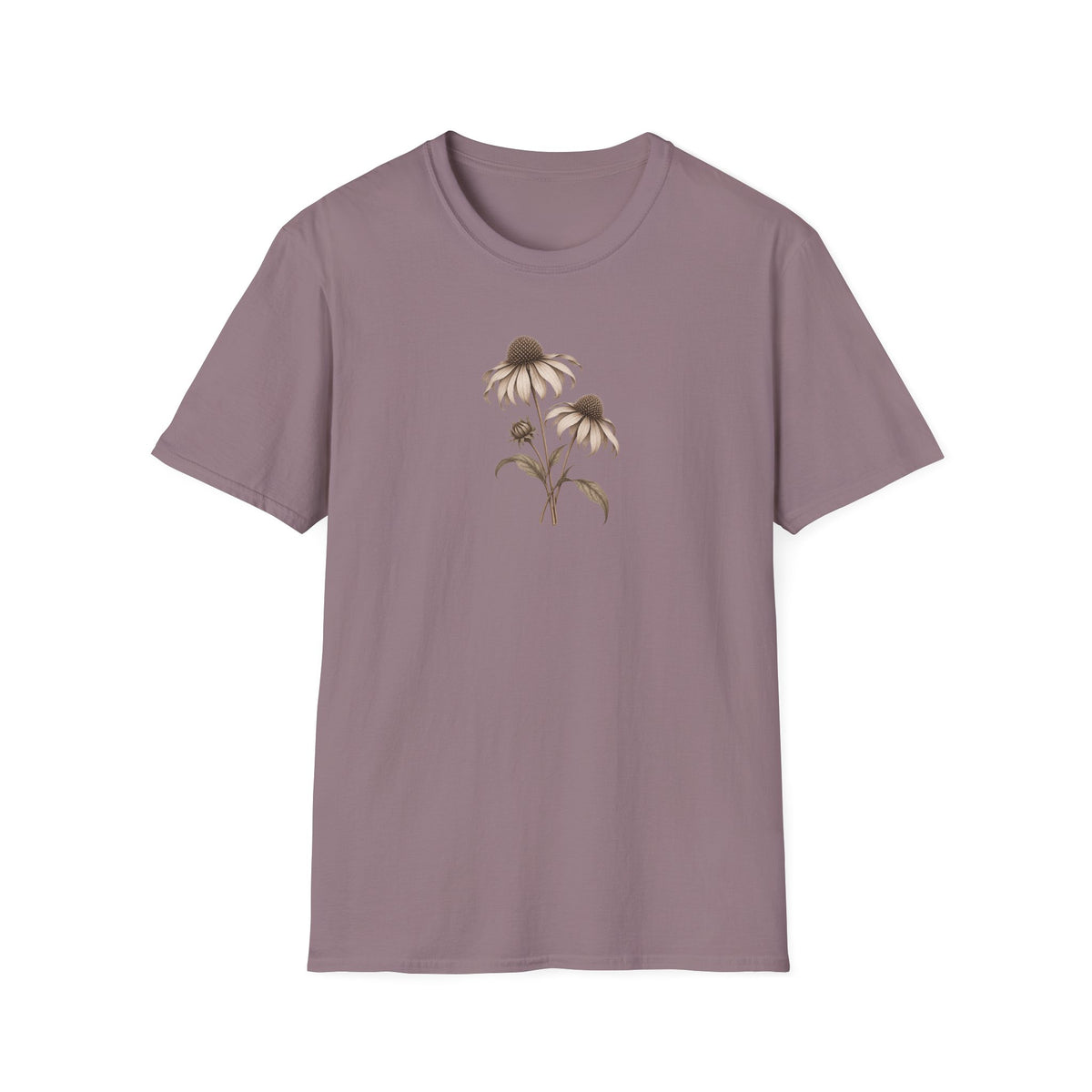 Quiet Coneflower: Minimalist Vintage Coneflower Shirt