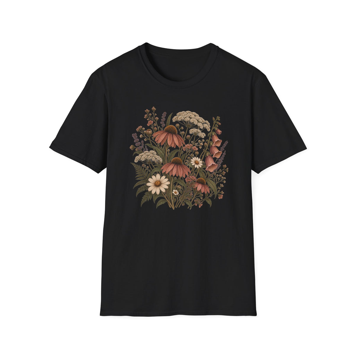 Faded Coneflower Meadow: Vintage Coneflower Wildflower Shirt