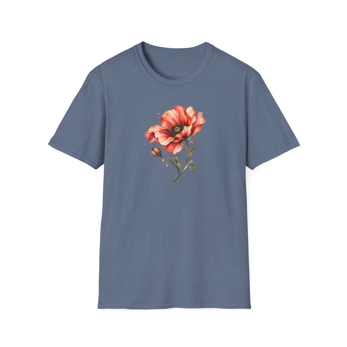 Vintage Watercolor Poppy Shirt – Romantic Floral Graphic Tee