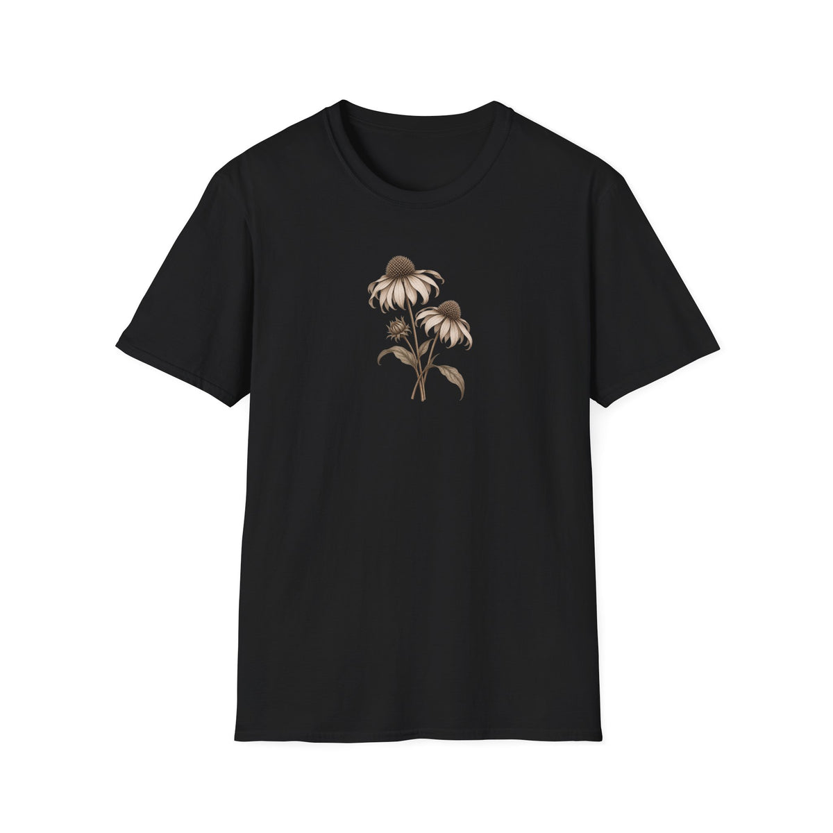 Quiet Coneflower: Minimalist Vintage Coneflower Shirt