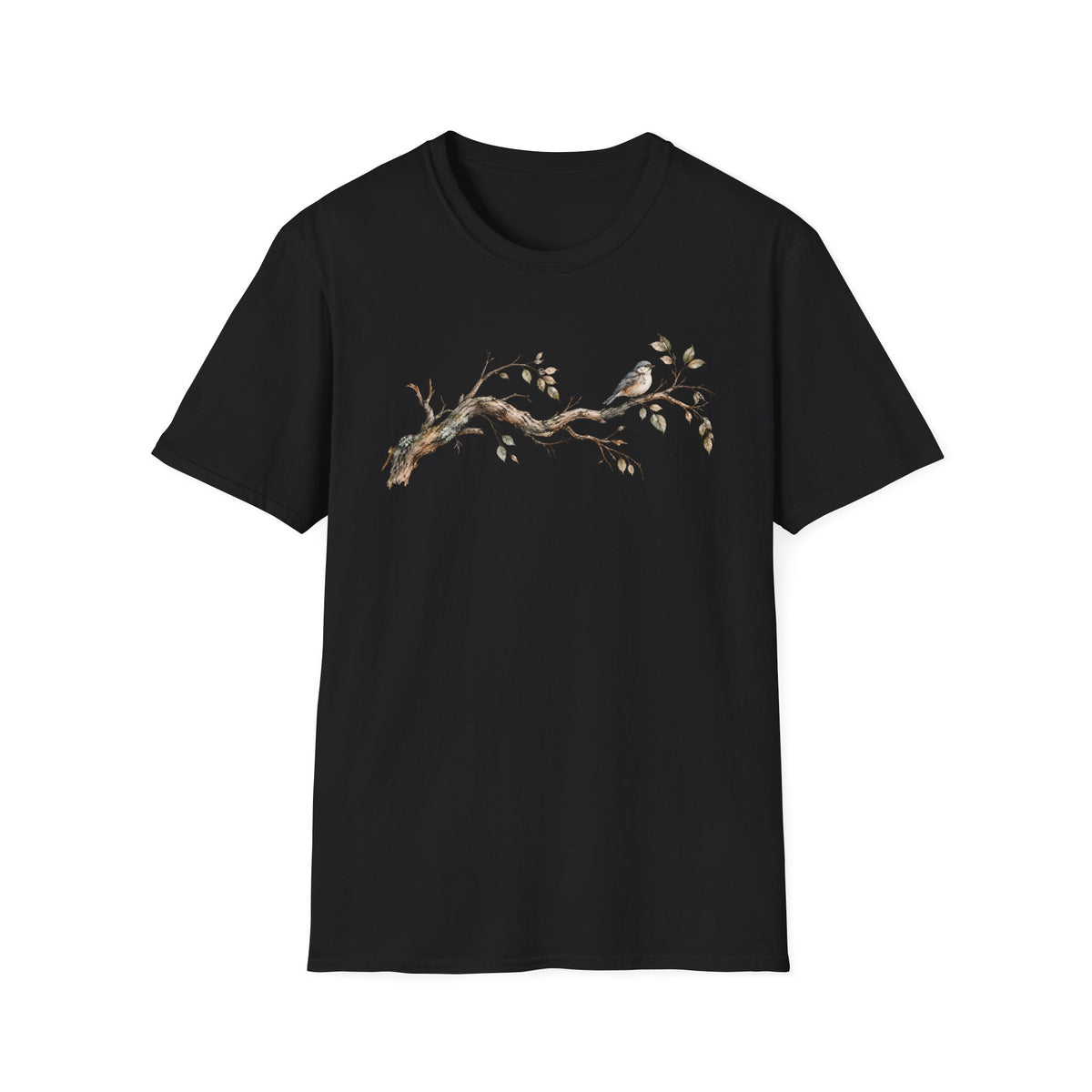 Vintage Watercolor Bird Shirt – Rustic Woodland Graphic Tee
