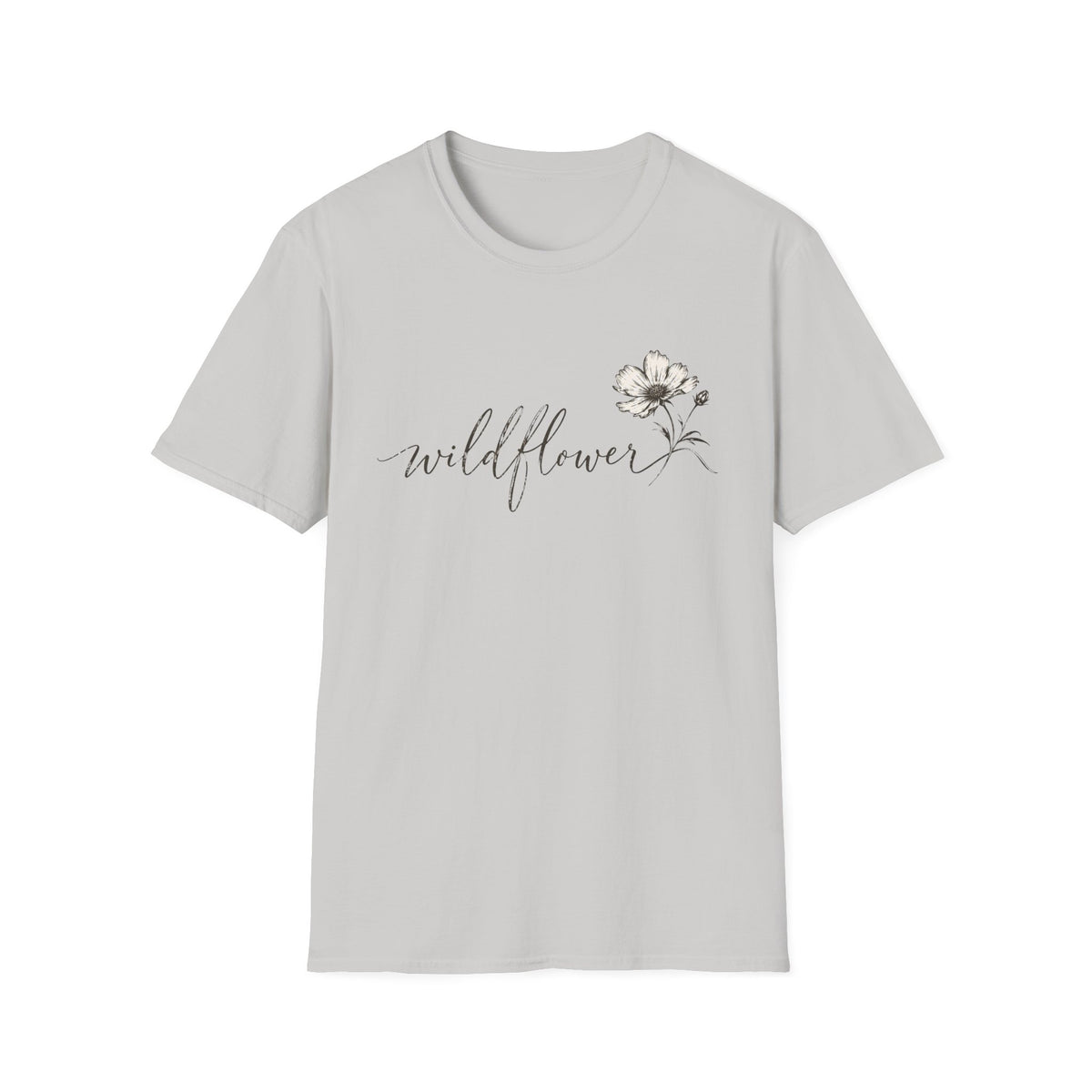Wildflower Minimalist Shirt – Vintage Botanical Graphic Tee